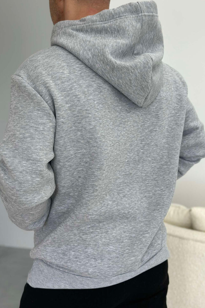 TIGER CARD DESIGN MEN HOODIE GREY/GRI - 3