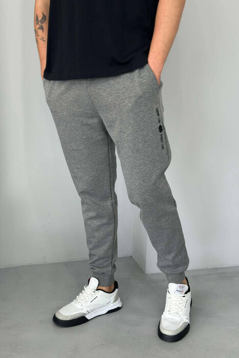 ELASTIC WAIST MEN SWEATPANTS GREY/GRI 