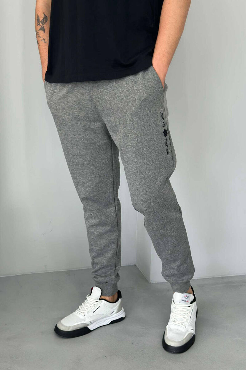ELASTIC WAIST MEN SWEATPANTS GREY/GRI - 1