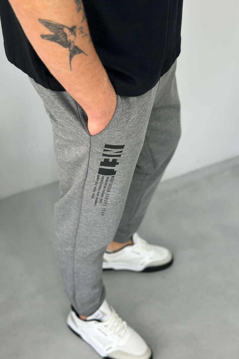 ELASTIC WAIST MEN SWEATPANTS GREY/GRI - 3
