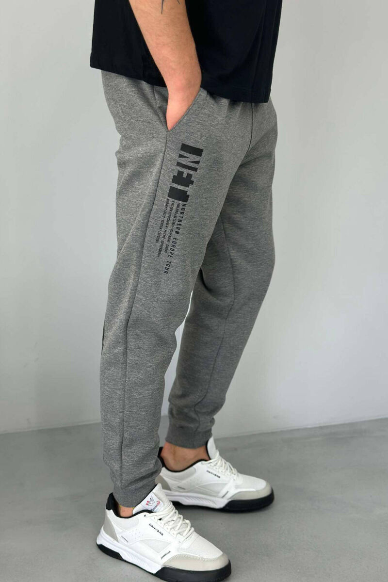 ELASTIC WAIST MEN SWEATPANTS GREY/GRI - 4