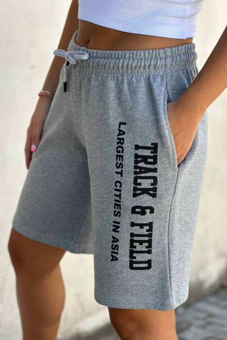 TRACK ONE COLOR WOMAN SHORTS LIGHT GREY/GZ - 2
