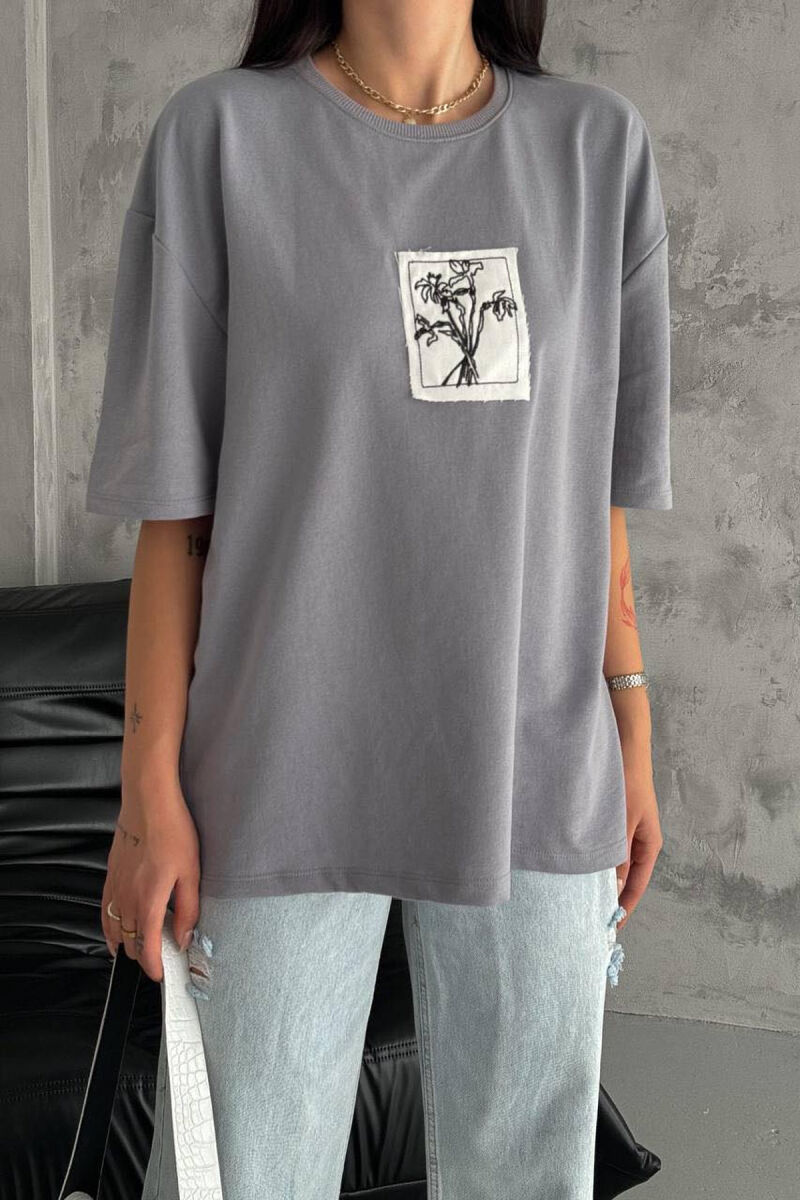 TREE DESIGN WOMAN T-SHIRT GREY/GRI - 2