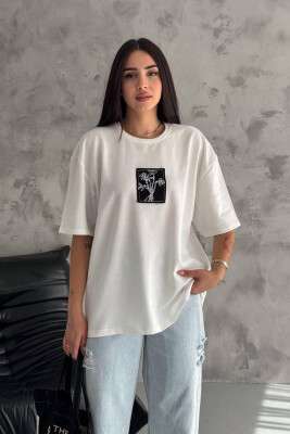 TREE DESIGN WOMAN T-SHIRT WHITE-E BARDHE 