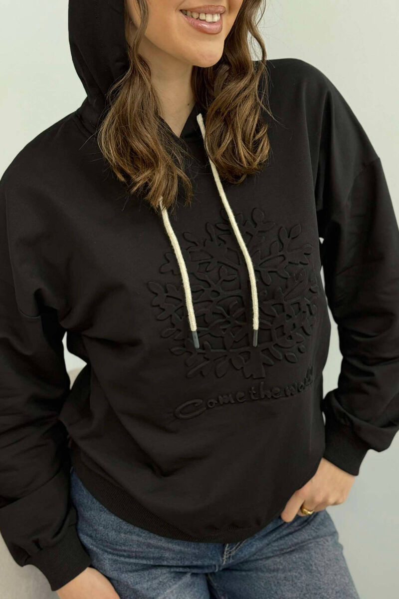 TREE DESIGN WOMEN HOODIE BLACK/E ZEZE - 2