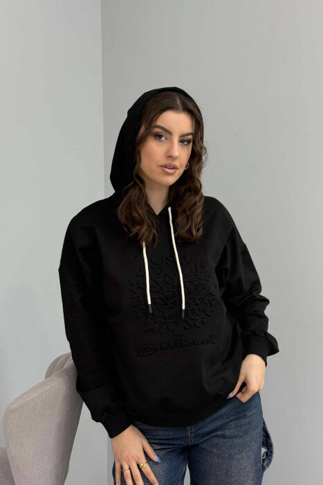 TREE DESIGN WOMEN HOODIE BLACK/E ZEZE 