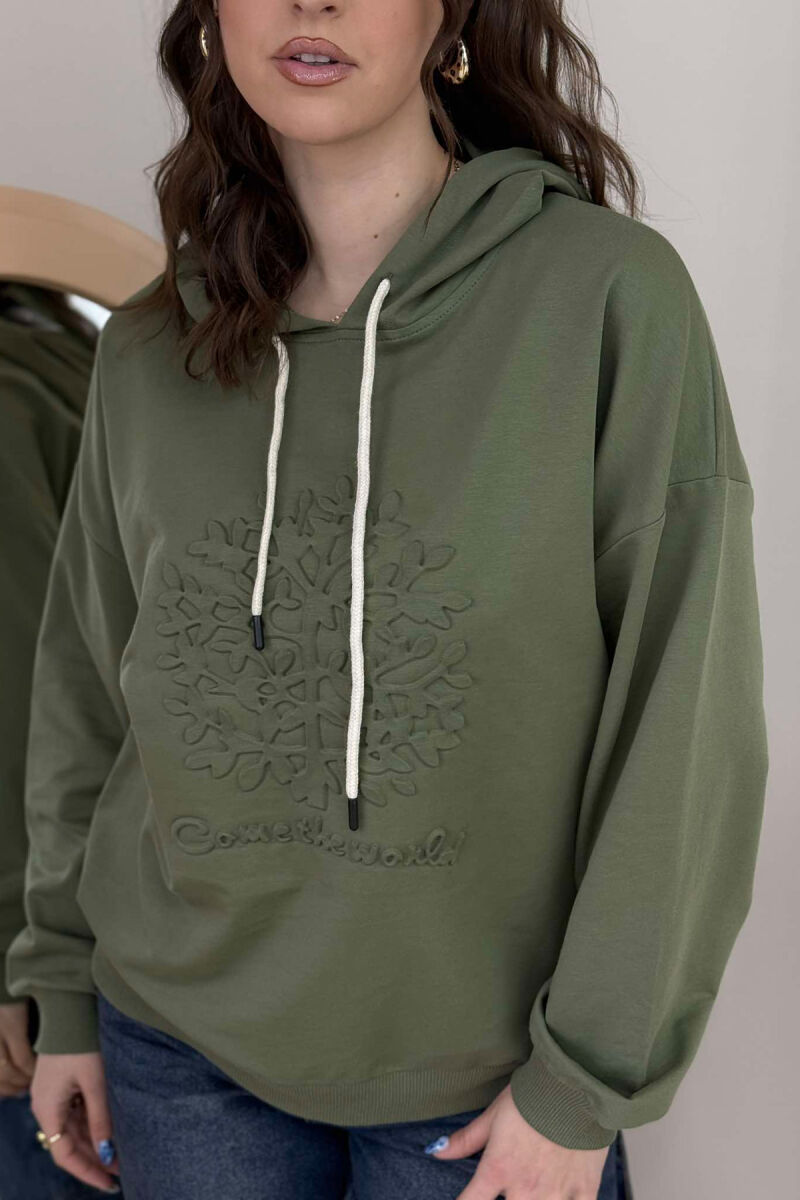 TREE DESIGN WOMEN HOODIE MINT/MENTE - 3