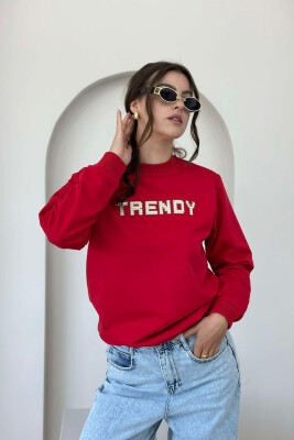 TRENDY WRITTINGS COTTON WOMAN SWEATSHIRT RED/E KUQE 