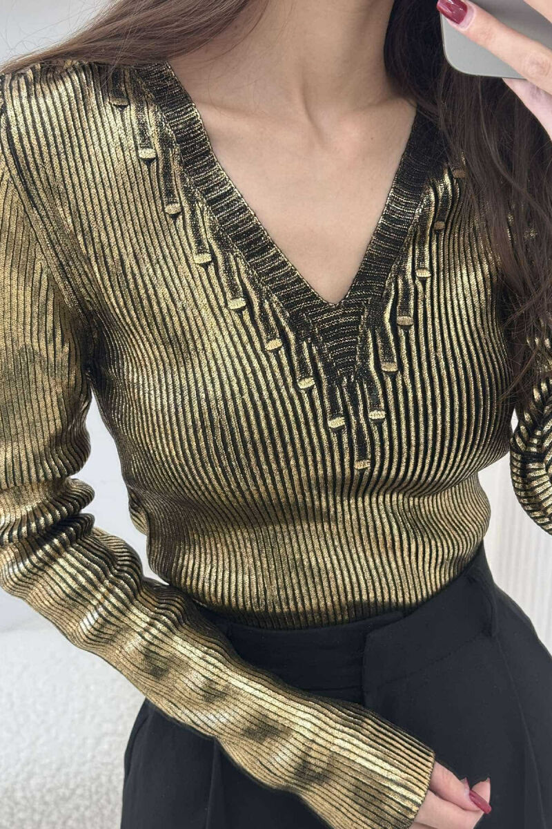 TRIKO E SHNDRITSHME PËR FEMRA NË NGJYRËN GOLD - 4