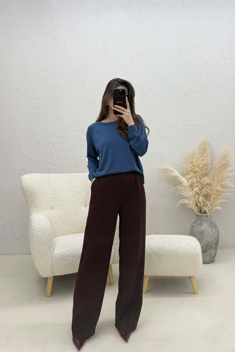 TRIKO E THJESHTE NJE NGJYRESHE ME JAKE TE RRUMBLLAKET PER FEMRA NE NGJYRE BLU TE ZBRADHUR - 3