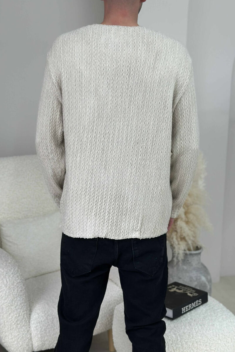 TRIKO E THJESHTË NJË NGJYRËSHE E THURUR PËR MESHKUJ NË NGJYRËN BEZHË - 2