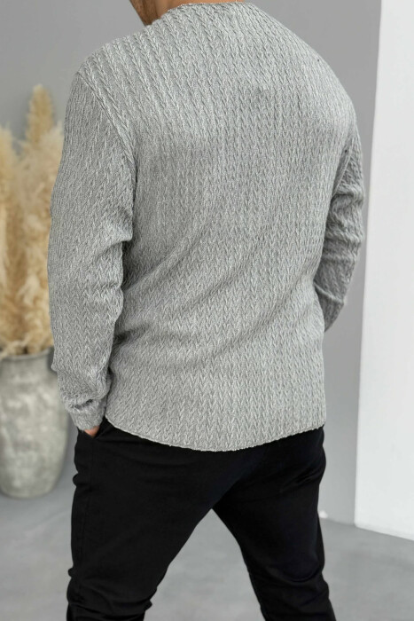 TRIKO E THJESHTË NJË NGJYRËSHE E THURUR PËR MESHKUJ NË NGJYRËN GRI - 2