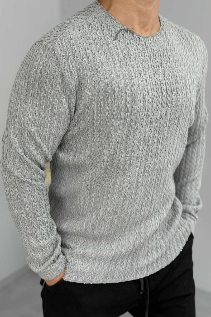 TRIKO E THJESHTË NJË NGJYRËSHE E THURUR PËR MESHKUJ NË NGJYRËN GRI - 3