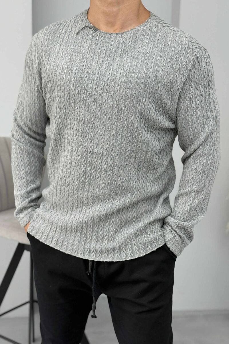 TRIKO E THJESHTË NJË NGJYRËSHE E THURUR PËR MESHKUJ NË NGJYRËN GRI - 4