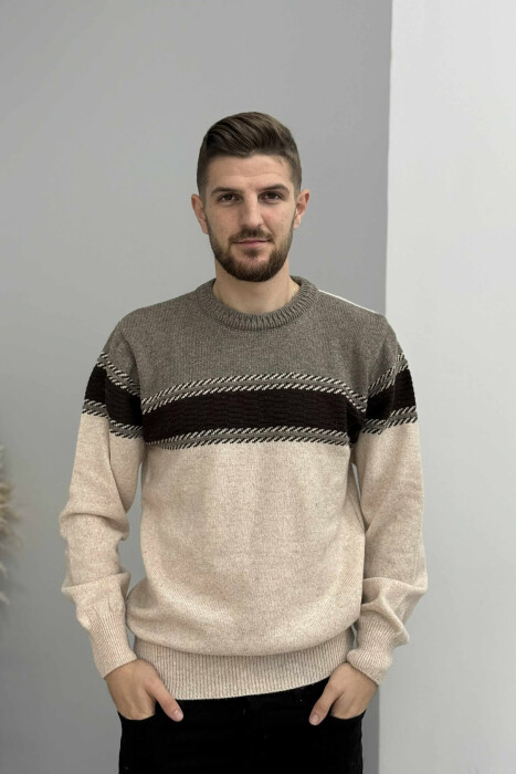 TRIKO E THURRUR E THJESHTE PER MESHKUJ NE NGJYRE KAFE TE ZBARDHUR - 3