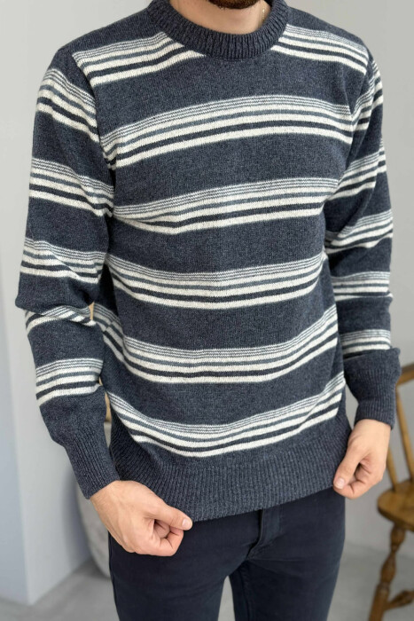 TRIKO E THURRUR ME JAKE TE RRUMBULLAKET DHE DIZAJN VIJASH PER MESHKUJ NE NGJYRE BLU - 2