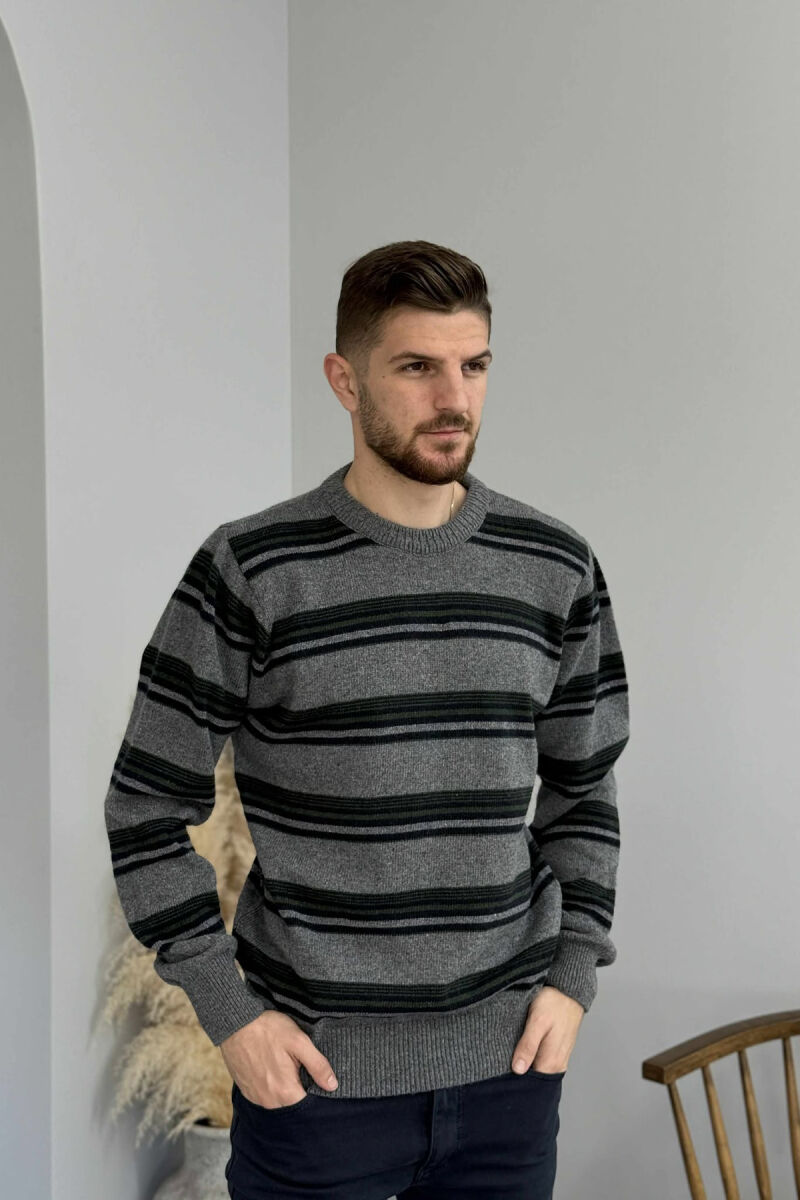 TRIKO E THURRUR ME JAKE TE RRUMBULLAKET DHE DIZAJN VIJASH PER MESHKUJ NE NGJYRE GRI - 3