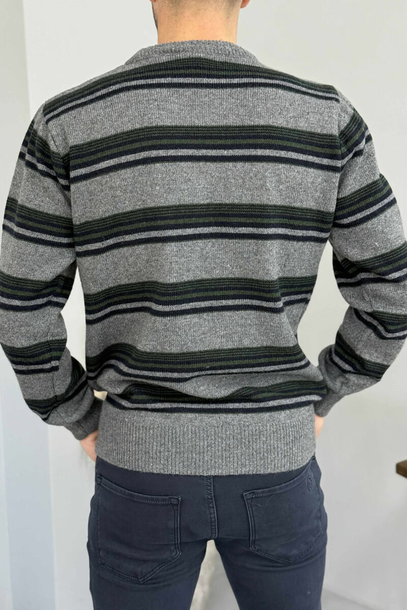 TRIKO E THURRUR ME JAKE TE RRUMBULLAKET DHE DIZAJN VIJASH PER MESHKUJ NE NGJYRE GRI - 4