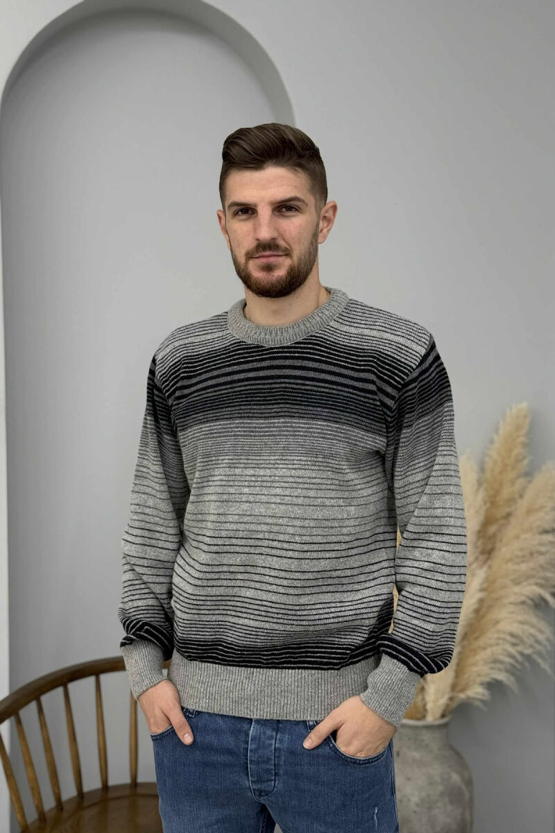 TRIKO E THURRUR ME JAKE TE RRUMBULLAKET DHE DIZAJN ME VIJA PER MESHKUJ NE NGJYRE GRI - 3