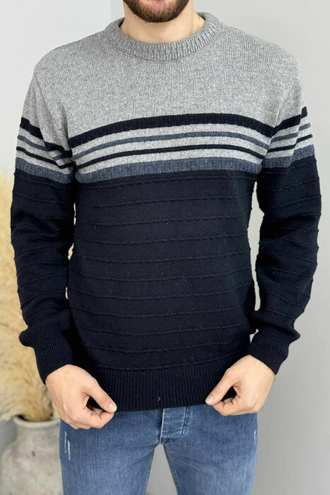 TRIKO E THURRUR ME JAKE TE RRUMBULLAKET PER MESHKUJ NE NGJYRE BLU TE ERRET - 2