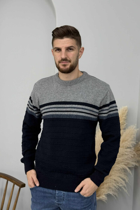 TRIKO E THURRUR ME JAKE TE RRUMBULLAKET PER MESHKUJ NE NGJYRE BLU TE ERRET - 3