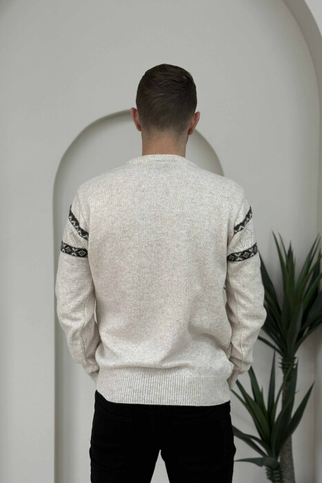 TRIKO E THURRUR ME JAKE TE RRUMBULLAKET PER MESHKUJ NE NGJYRE KREM - 4