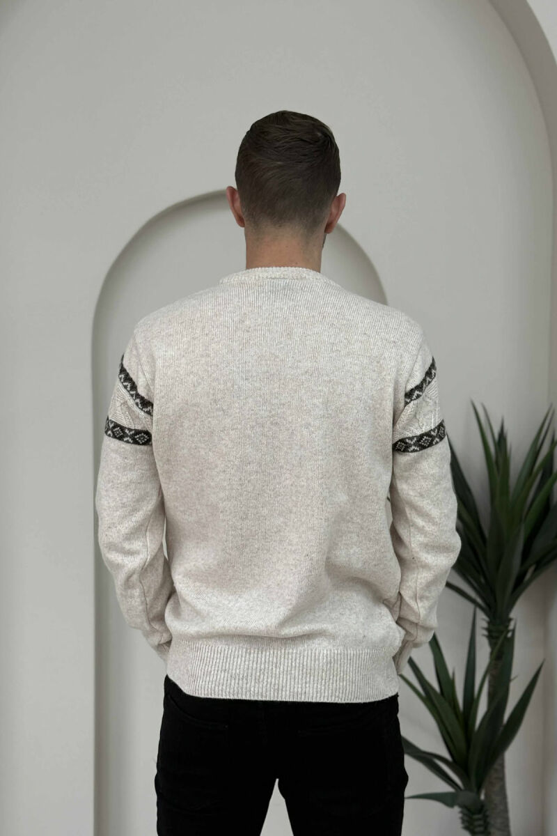 TRIKO E THURRUR ME JAKE TE RRUMBULLAKET PER MESHKUJ NE NGJYRE KREM - 4