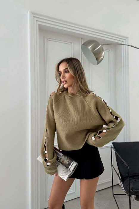 TRIKO ME DETAJ KOPSASH NE MENGE PER FEMRA NE NGJYRE ULLIRI - 2