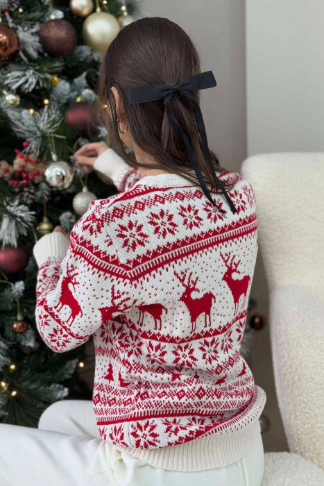 TRIKO ME DIZAJN FESTIV NË NGJYRËN E BARDHË ME TË KUQE - 2