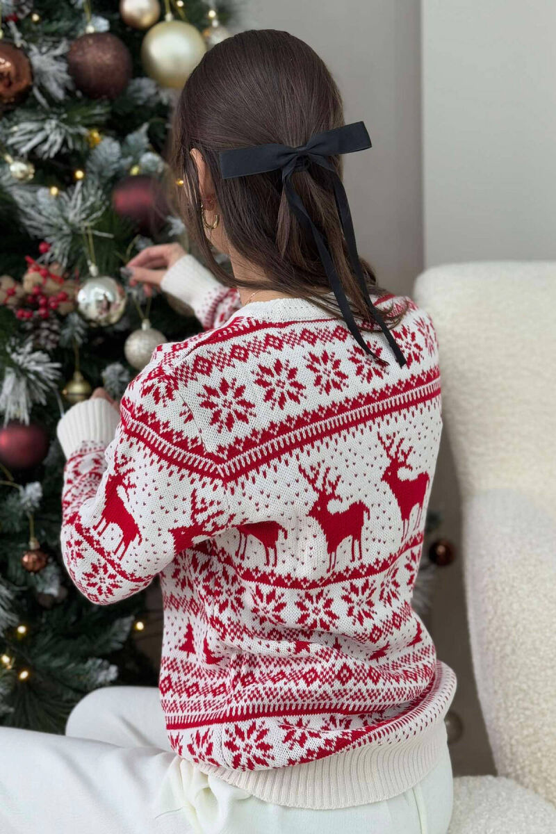 TRIKO ME DIZAJN FESTIV NË NGJYRËN E BARDHË ME TË KUQE - 2