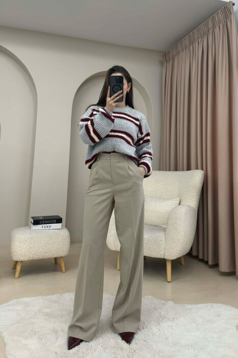 TRIKO ME DIZAJN ME VIJA ME JAKE RRETHORE PER FEMRA NE NGJYRE GRI - 3