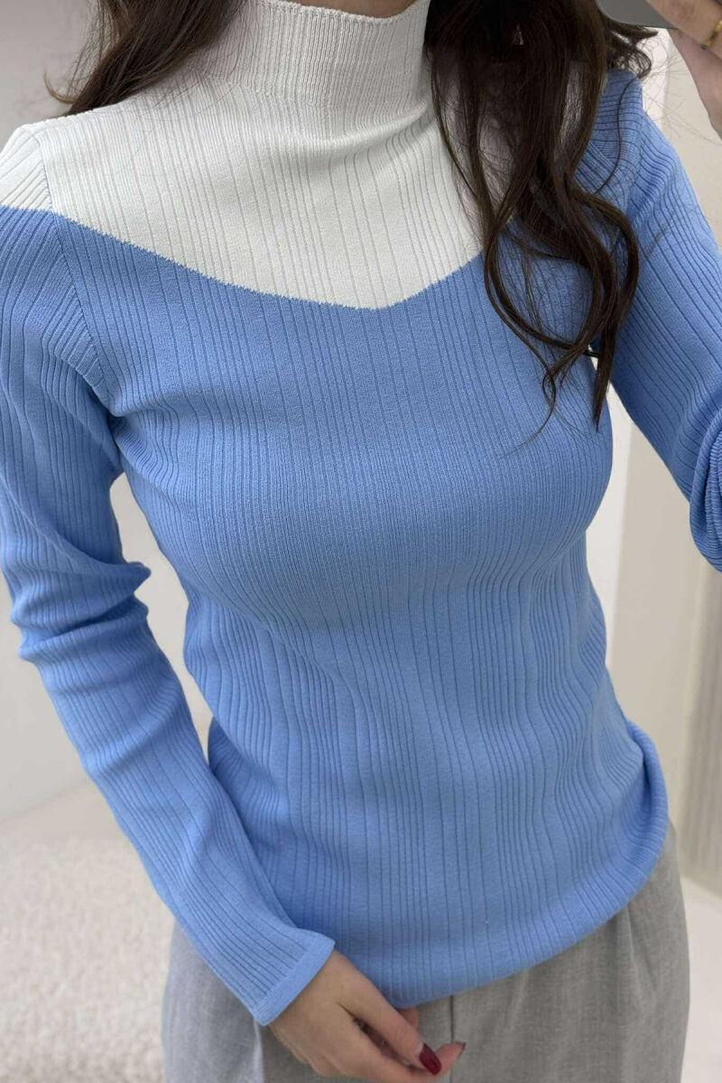 TRIKO ME DY NGJYRA DHE JAKË GJYSËM GOLF PËR FEMRA NË NGJYRËN BLU TË ZBARDHUR - 3