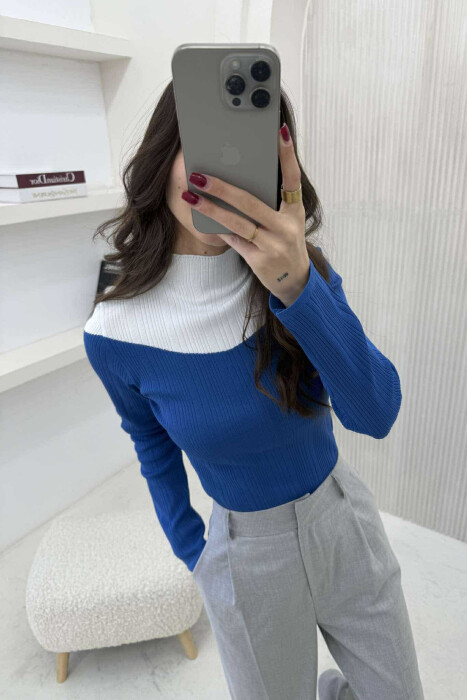 TRIKO ME DY NGJYRA DHE JAKË GJYSËM GOLF PËR FEMRA NË NGJYRËN BLU - 2