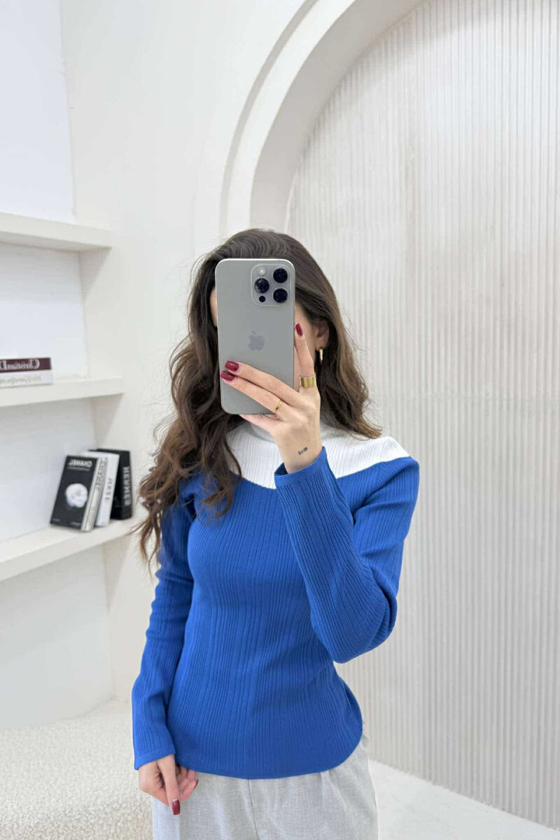 TRIKO ME DY NGJYRA DHE JAKË GJYSËM GOLF PËR FEMRA NË NGJYRËN BLU - 3