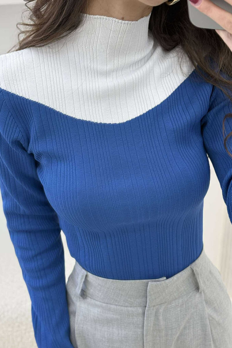 TRIKO ME DY NGJYRA DHE JAKË GJYSËM GOLF PËR FEMRA NË NGJYRËN BLU - 4