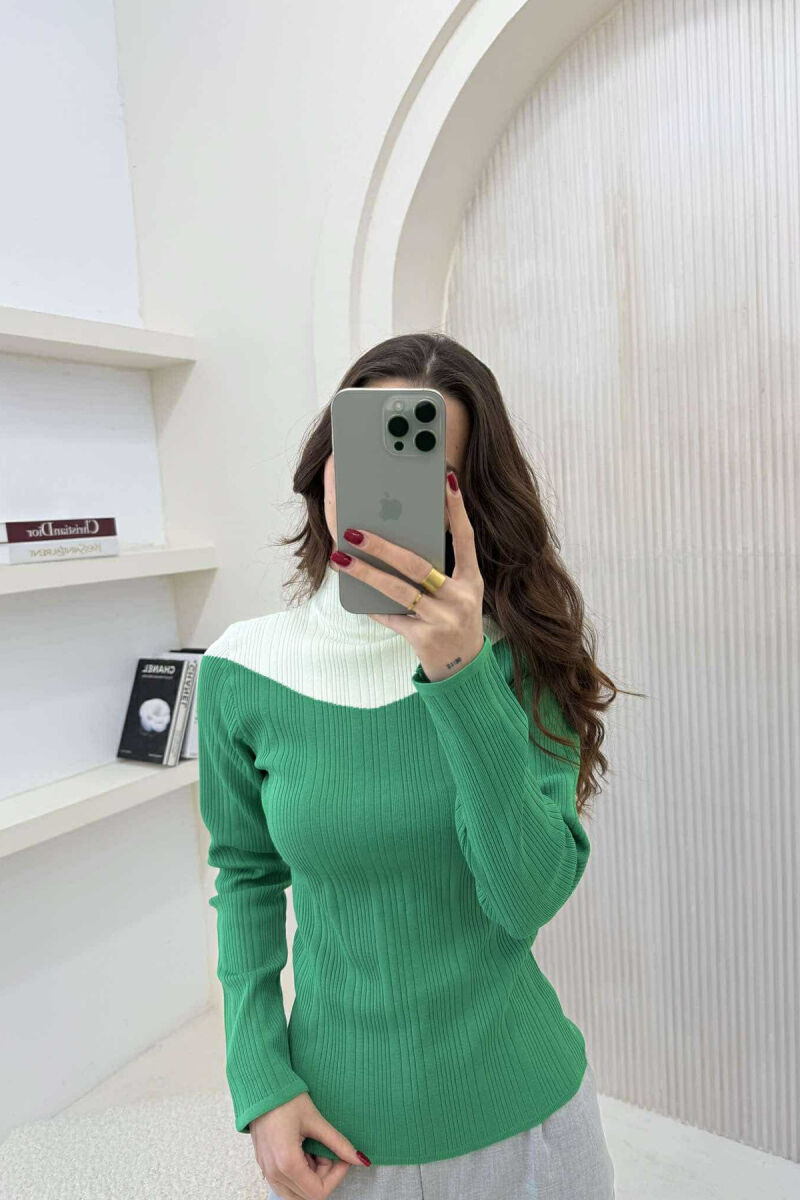 TRIKO ME DY NGJYRA DHE JAKË GJYSËM GOLF PËR FEMRA NË NGJYRËN JESHILE - 3