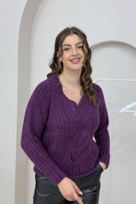 TRIKO ME JAKË V PËR FEMRA NË NGJYRËN LEJLA - 4