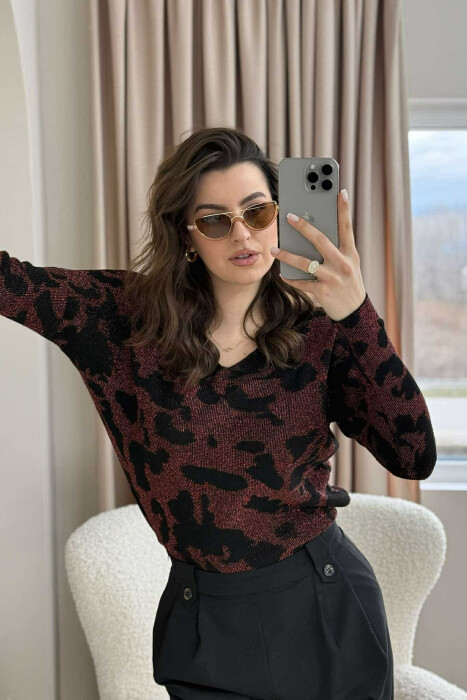 TRIKO ME MATERIAL TË SHNDRITSHËM PËR FEMRA NË NGJYRËN BRONX - 2