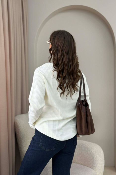 TRIKO ME NJË XHEP PËR FEMRA NË NGJYRE TE BARDHE - 5