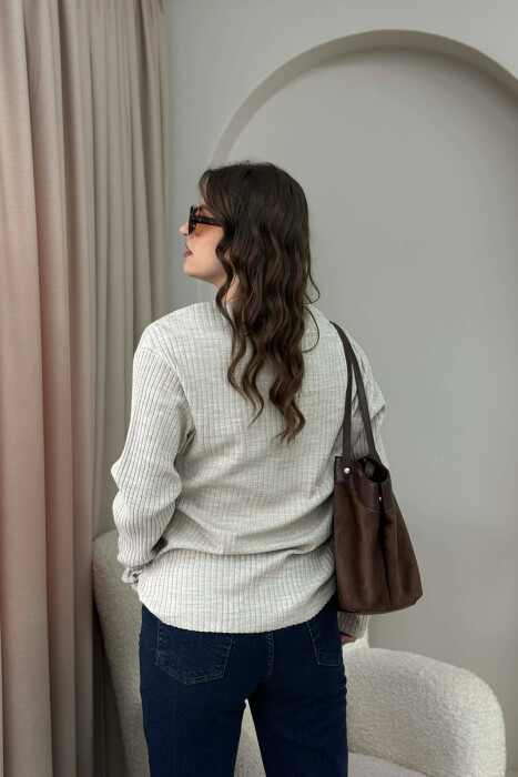 TRIKO ME NJË XHEP PËR FEMRA NË NGJYRËN BEZHË - 4