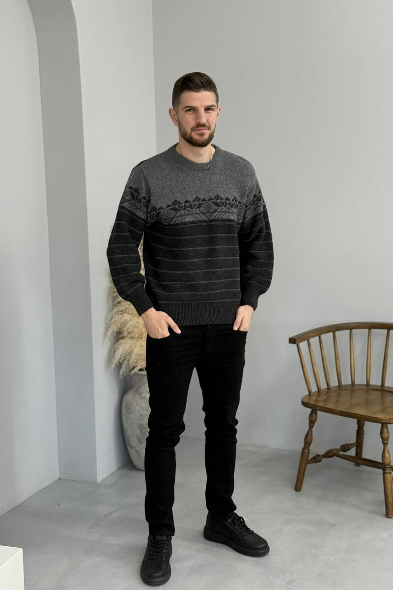 TRIKO ME VIJA DHE JAKE TE RRUMBULLAKET PER MESHKUJ NE NGJYRE GRI TE ERRET - 1