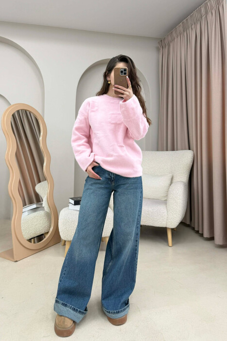 TRIKO NJE NGJYRESHE ME JAKE TE RRUMBULLAKET PER FEMRA NE NGJYRE ROZE - 3