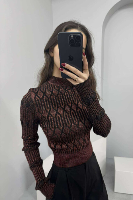 TRIKO NJË NGJYRËSHE ME SHKËLQIM PËR FEMRA NË NGJYRËN BRONX - 2