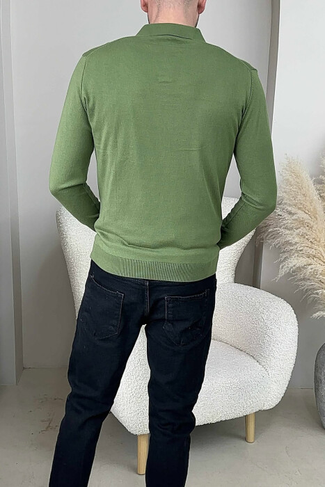 TRIKO NJËNGJYRËSHE ME JAKË POLO PËR MESHKUJ NË NGJYRËN JESHILE - 2