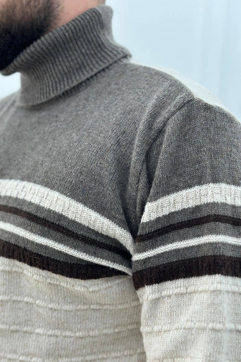 TRIKO PËR MESHKUJ ME JAKË GOLF NË NGJYRË BEZHË TË ZBARDHUR - 3