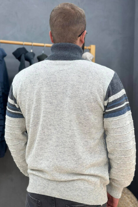 TRIKO PËR MESHKUJ ME JAKË GOLF NË NGJYRË GRI TË ZBARDHUR - 4