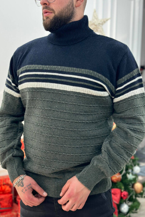 TRIKO PËR MESHKUJ ME JAKË GOLF NË NGJYRË JESHILE TË ERRËT 