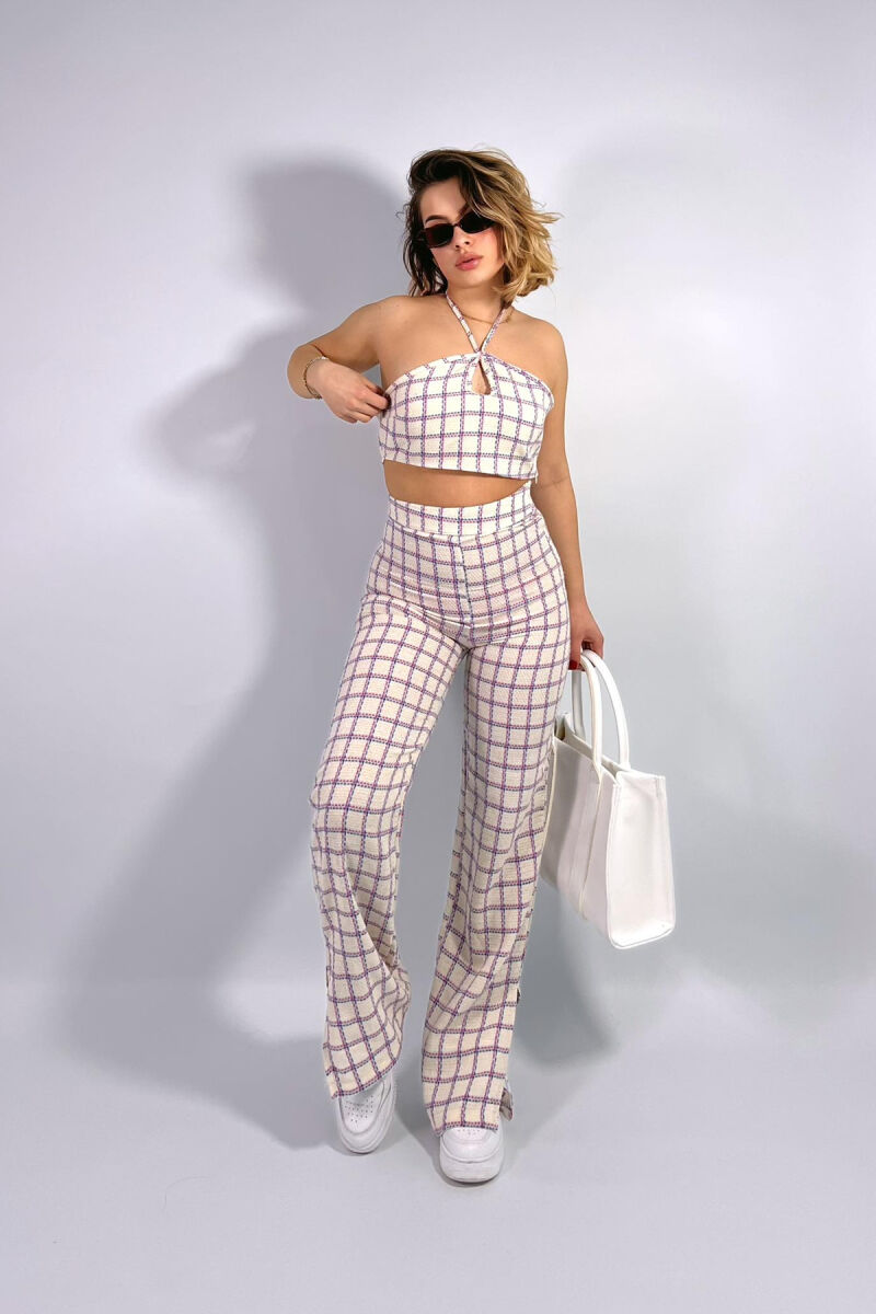 TROUSER+CROP SQUARE WOMAN SET BLUE/BLU - 1