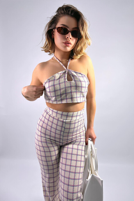 TROUSER+CROP SQUARE WOMAN SET BLUE/BLU - 4