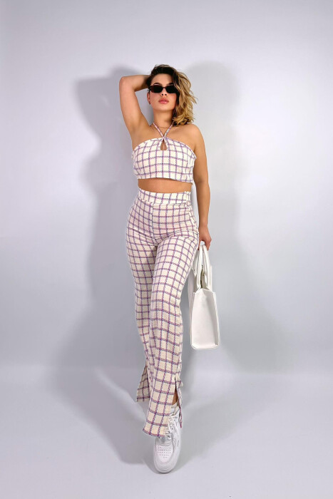 TROUSER+CROP SQUARE WOMAN SET BLUE/BLU - 5